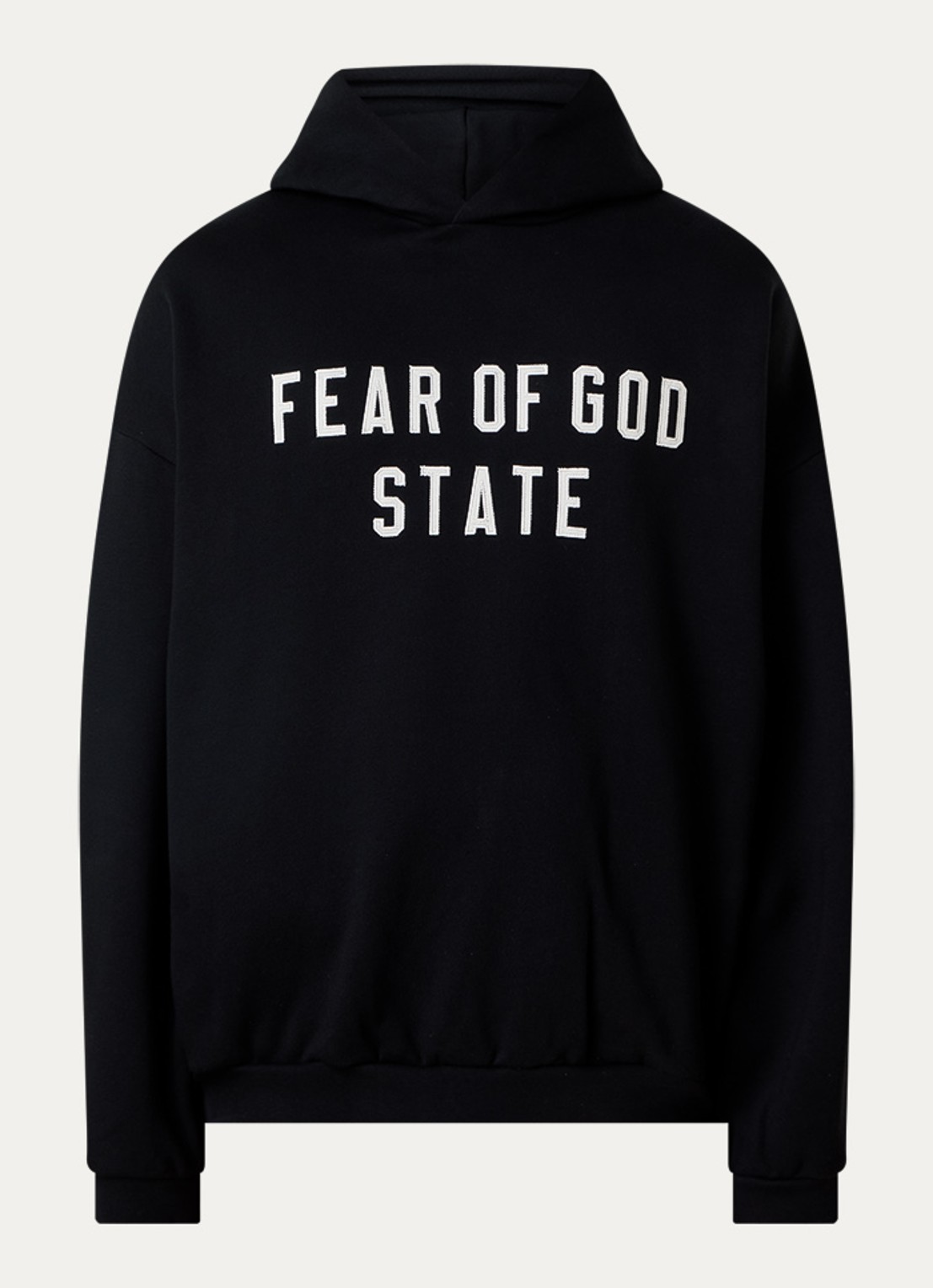 Fear of God Essentials Hoodie met logoborduring - voorkant zwart