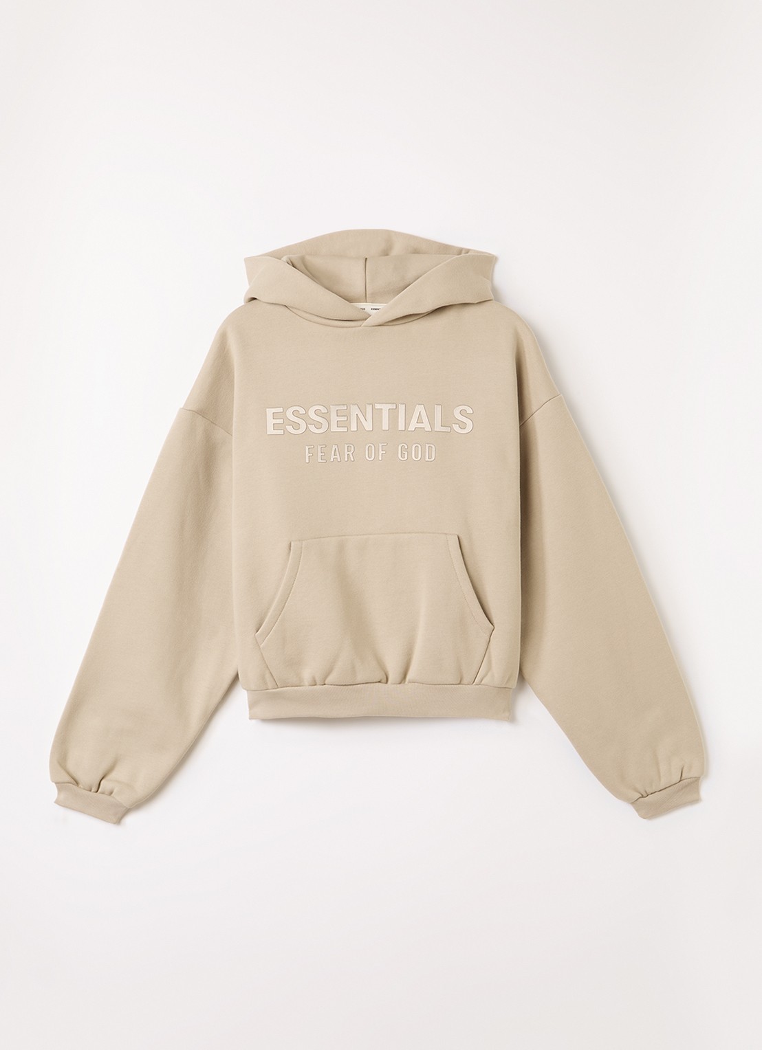 Fear of God Essentials Hoodie met logoprint - voorkant 2 beige