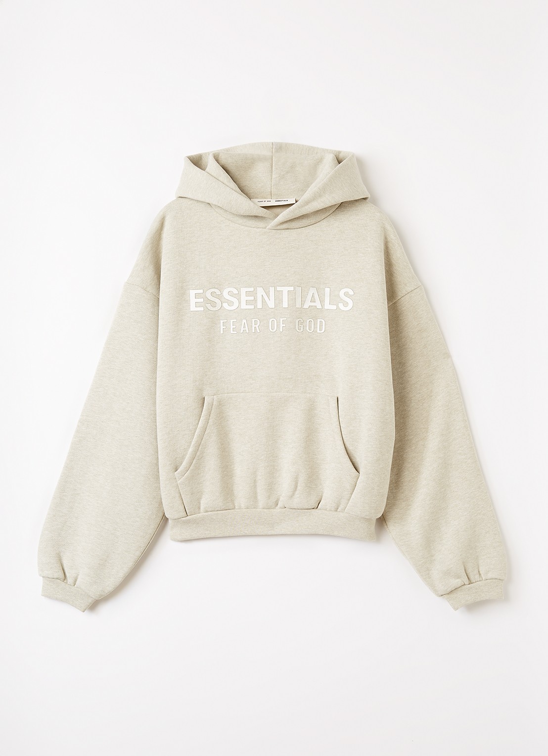 Fear of God Essentials Hoodie met logoprint - voorkant 2 lindegroen