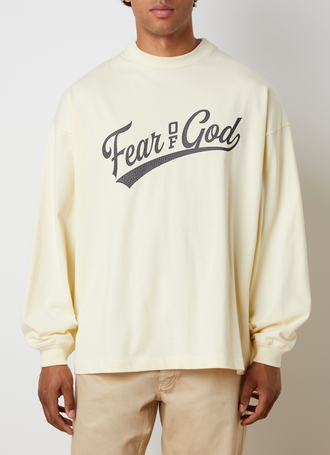 Fear of God Essentials Longsleeve met front- en backprint - detail 4 lichtgeel
