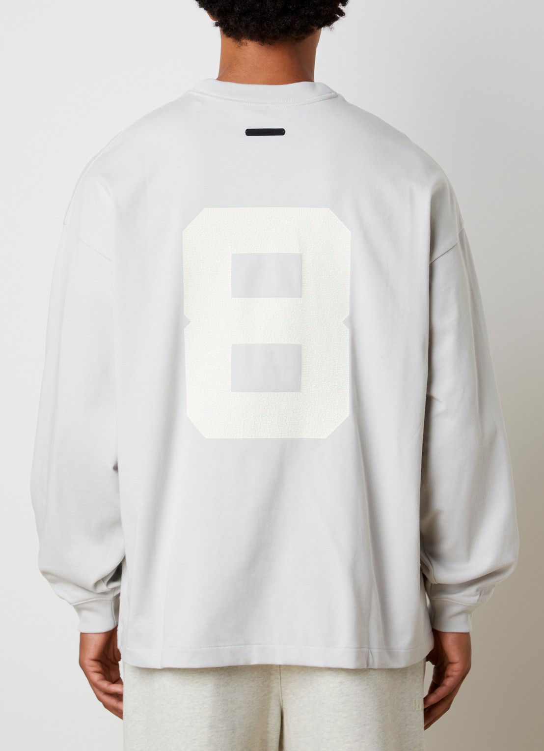 Fear of God Essentials Longsleeve met logo- en backprint - achterkant lichtgrijs