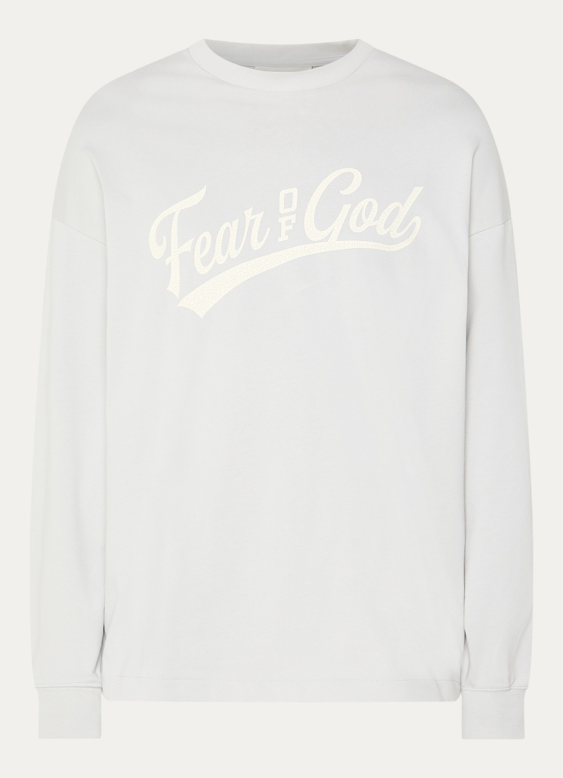 Fear of God Essentials Longsleeve met logo- en backprint - voorkant 2 lichtgrijs