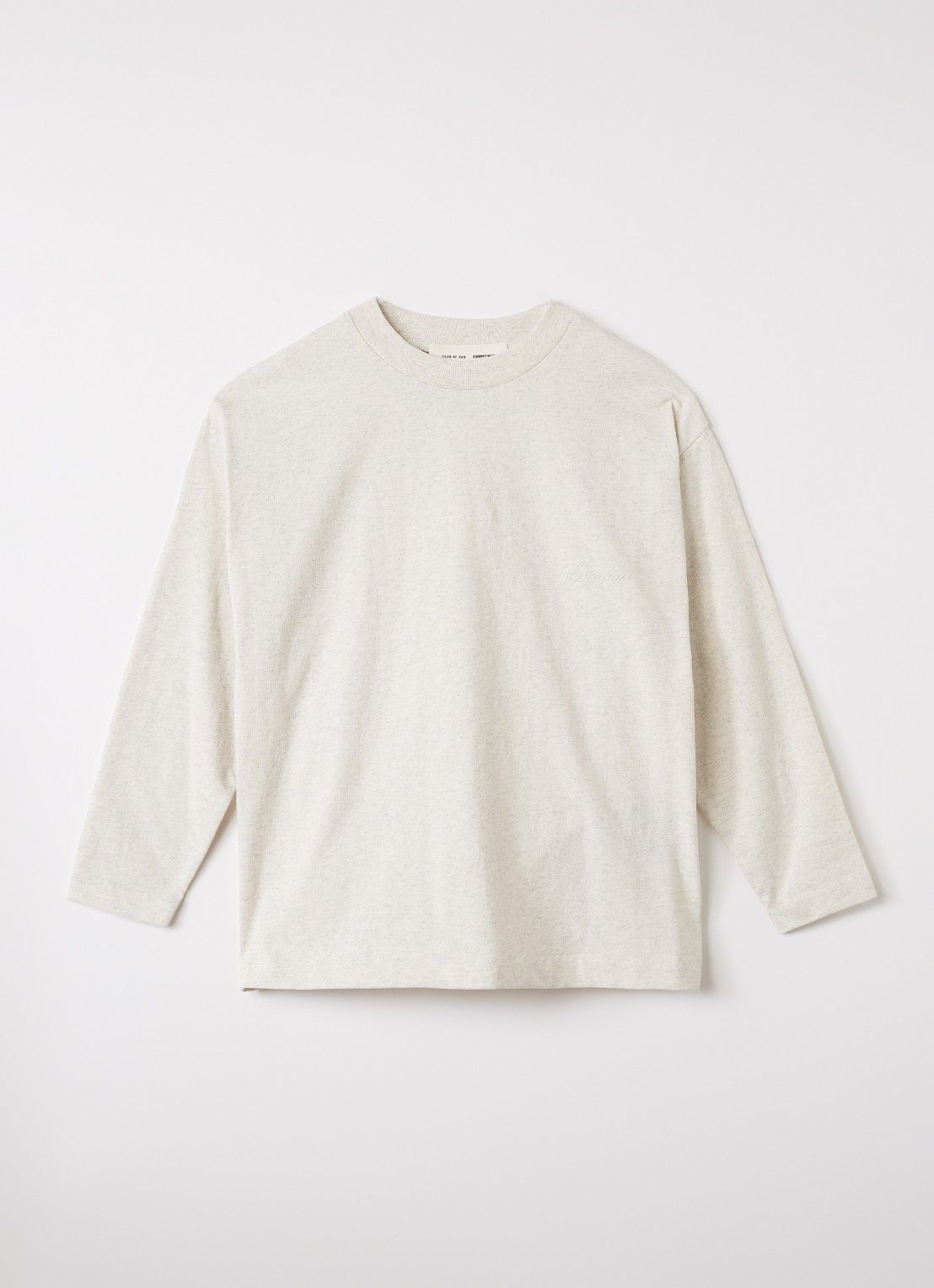 Fear of God Essentials Longsleeve met logo - voorkant grijsmele