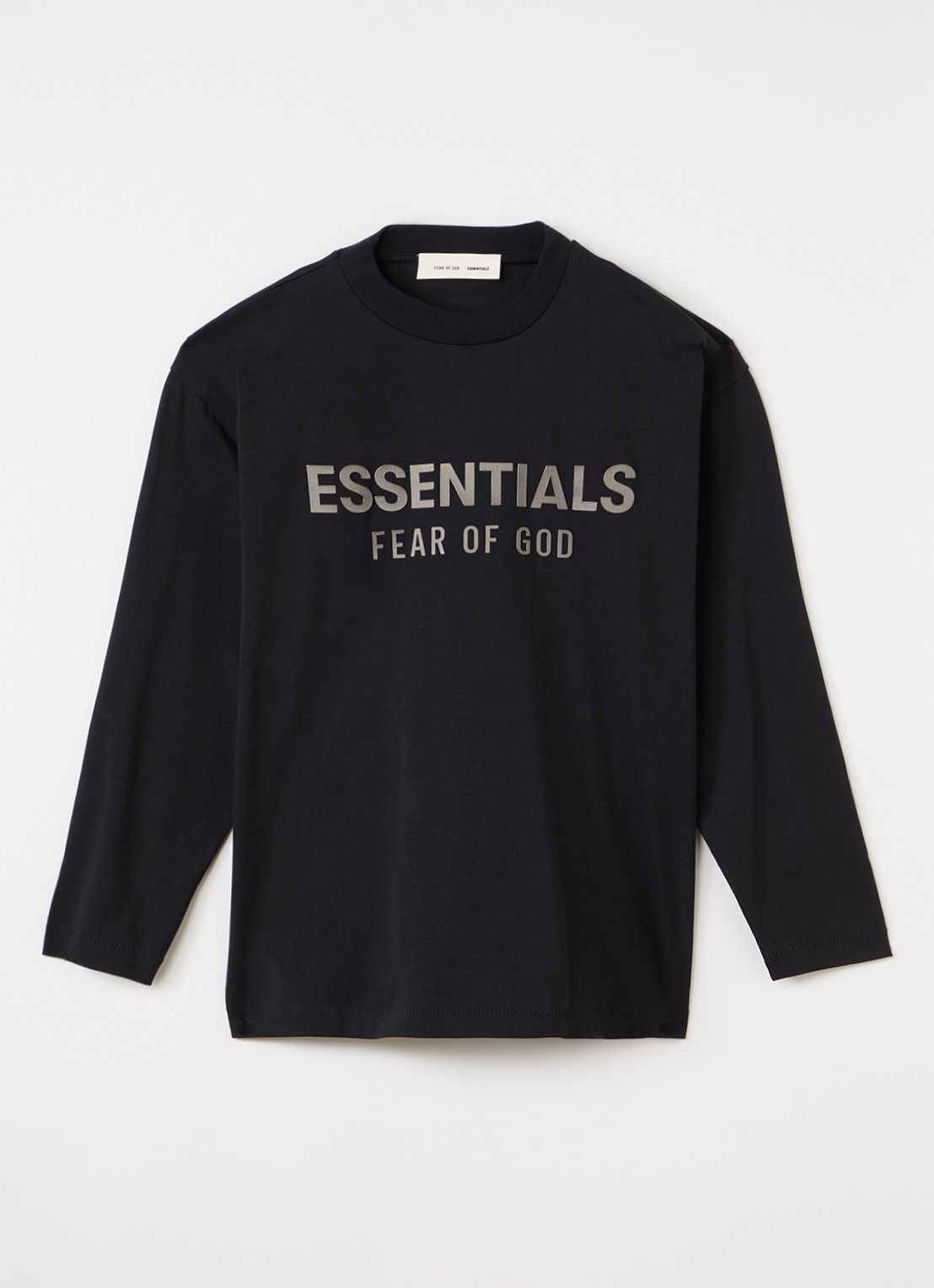 Fear of God Essentials Longsleeve met logoprint - voorkant 2 zwart