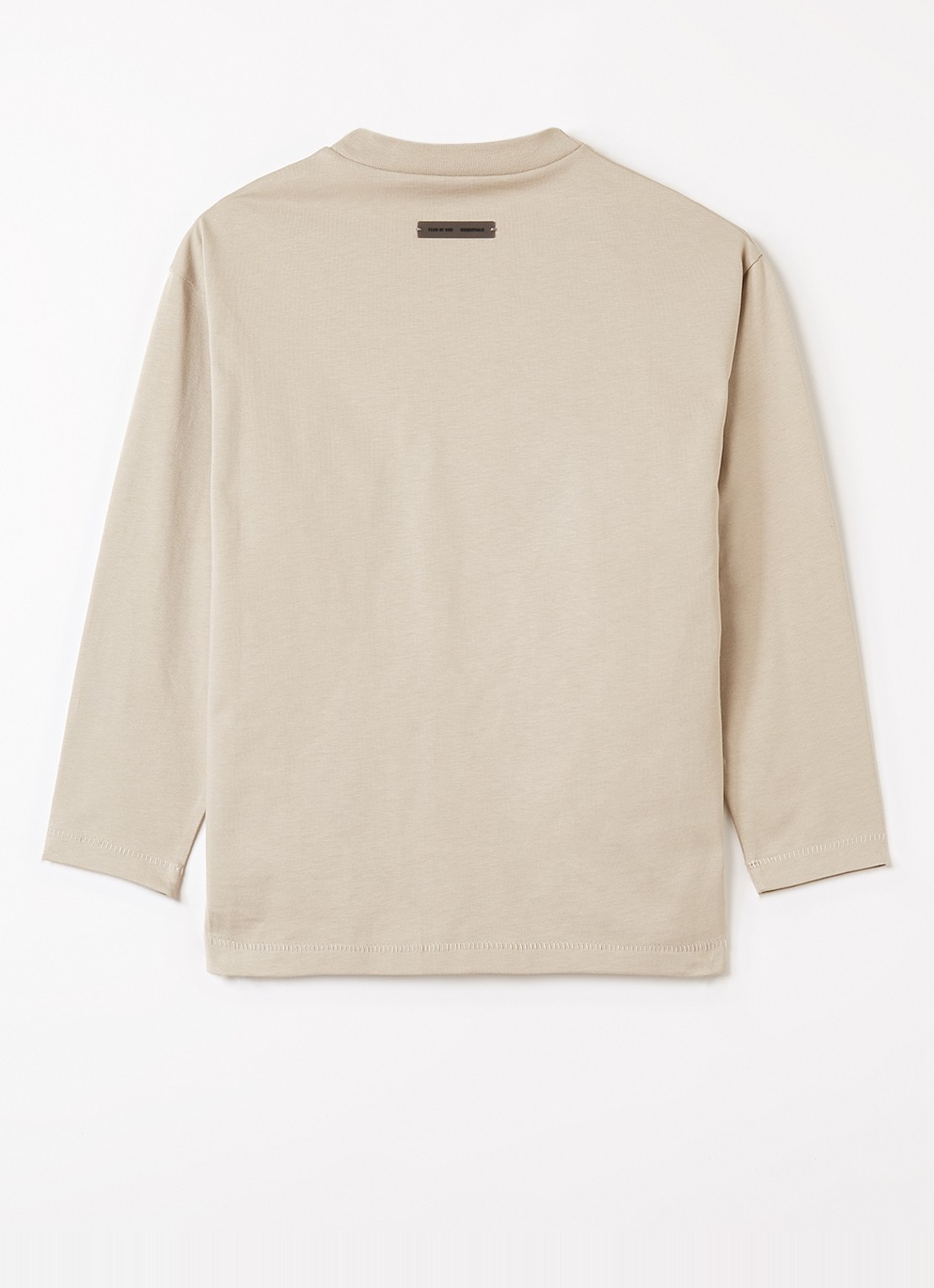 Fear of God Essentials Longsleeve met logoprint - voorkant 3 khaki