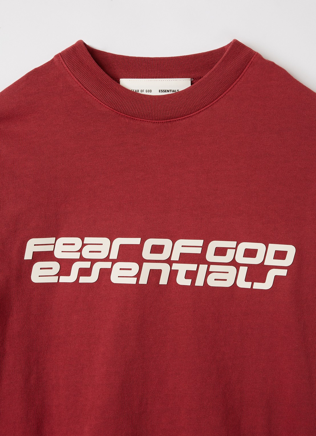 Fear of God Essentials Longsleeve met logoprint - detail 3 steenrood