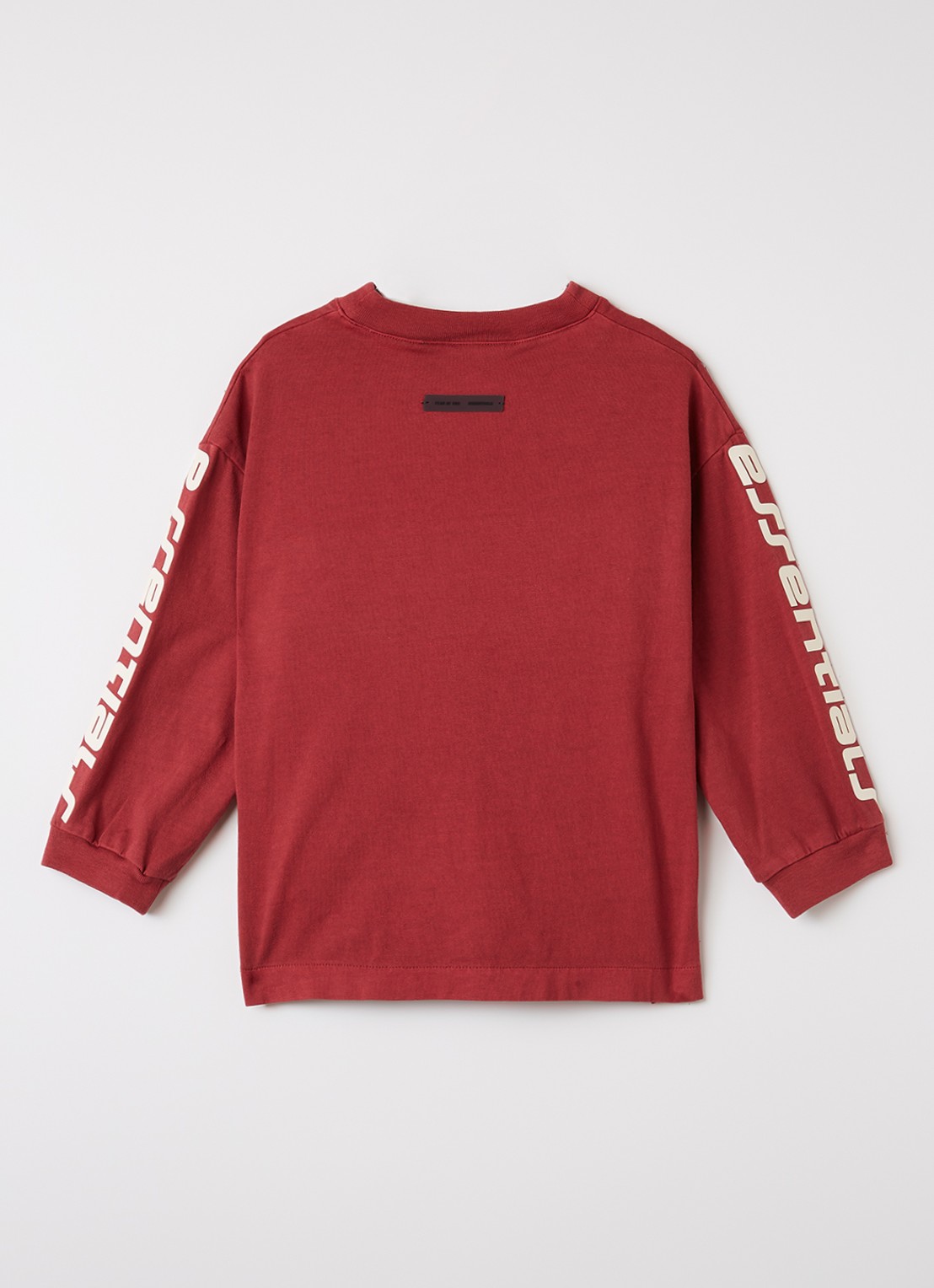 Fear of God Essentials Longsleeve met logoprint - voorkant 2 steenrood