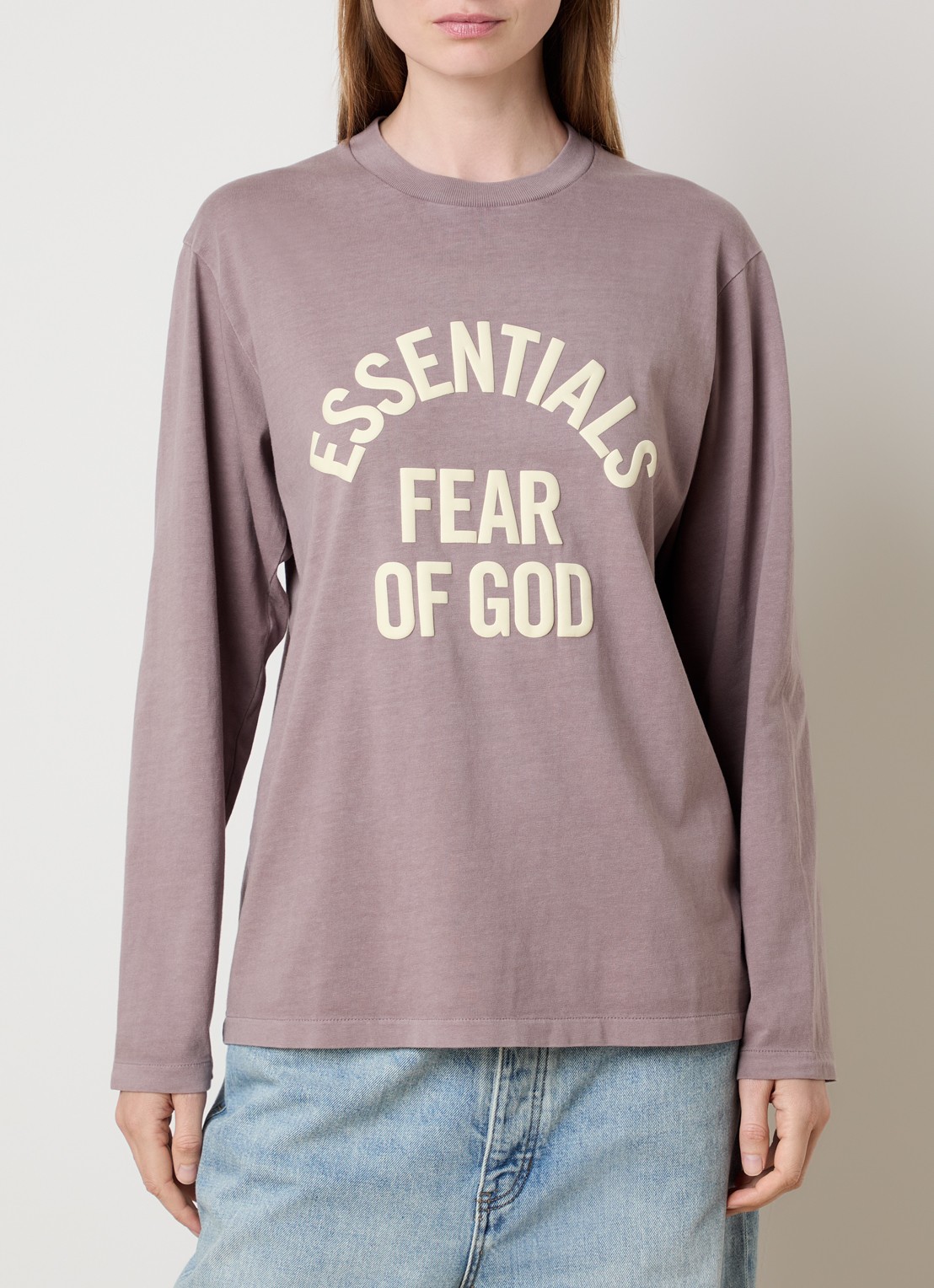Fear of God Essentials Longsleeve met logoprint - detail 4 taupe