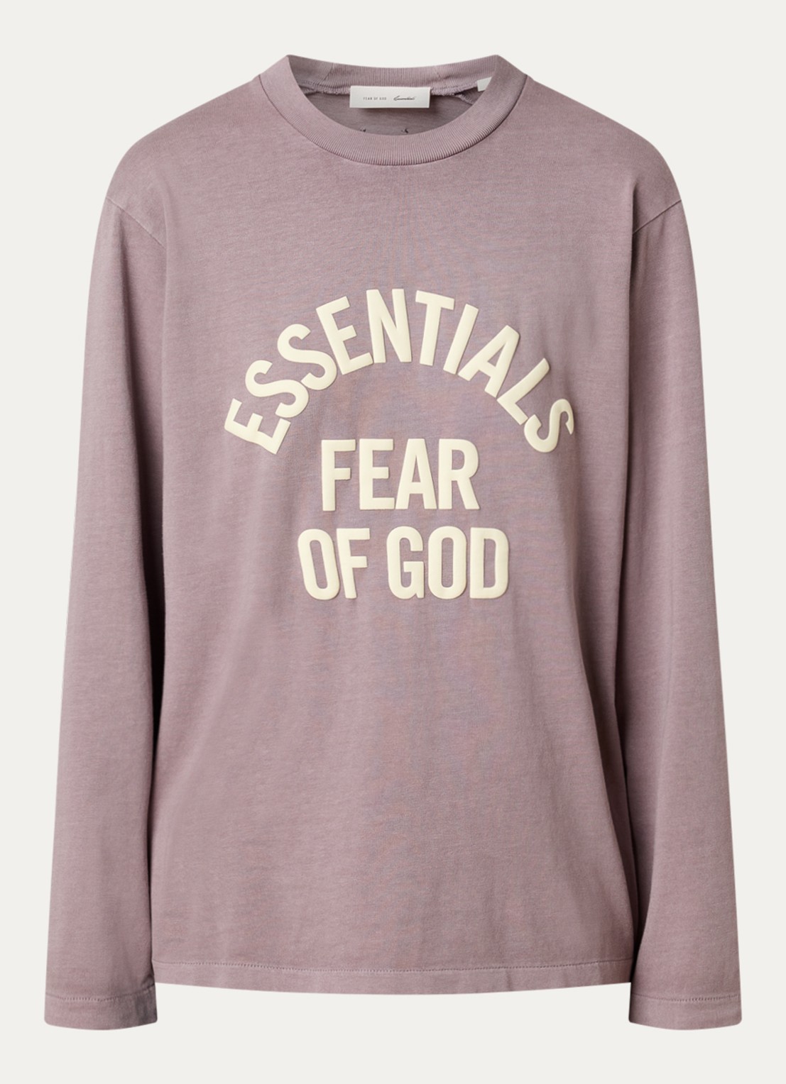 Fear of God Essentials Longsleeve met logoprint - voorkant 2 taupe
