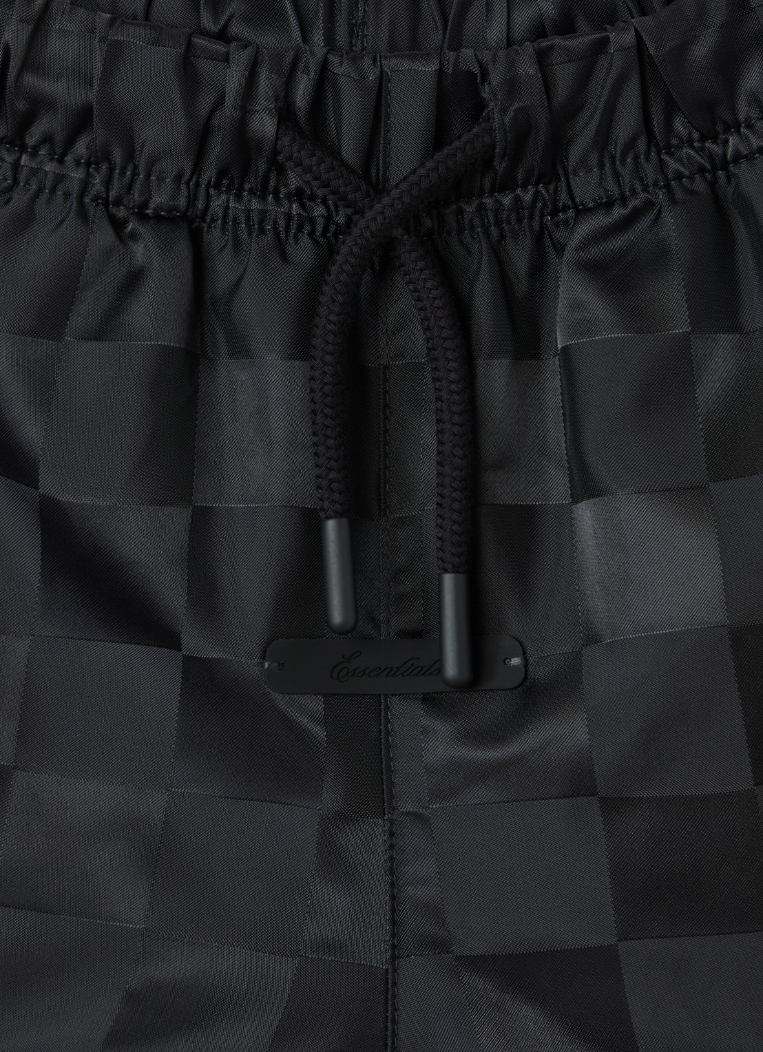Fear of God Essentials Loose fit korte broek met ruitdessin - detail zwart