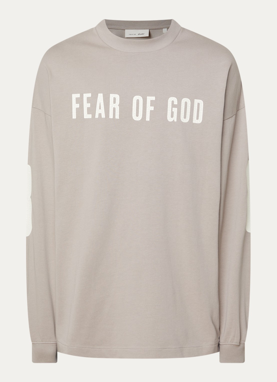 Fear of God Essentials Merch longsleeve met logo- en backprint - voorkant 3 beige