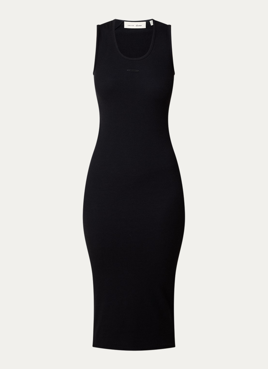 Fear of God Essentials Midi jurk met ronde hals - voorkant zwart