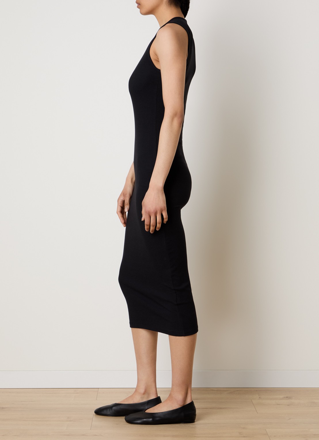 Fear of God Essentials Midi jurk met ronde hals - voorkant 2 zwart