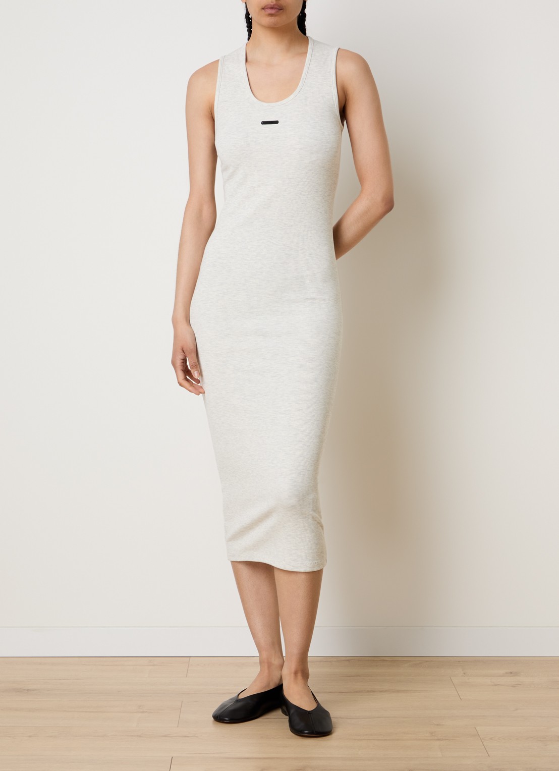 Fear of God Essentials Midi jurk met ronde hals - detail 4 gebroken wit