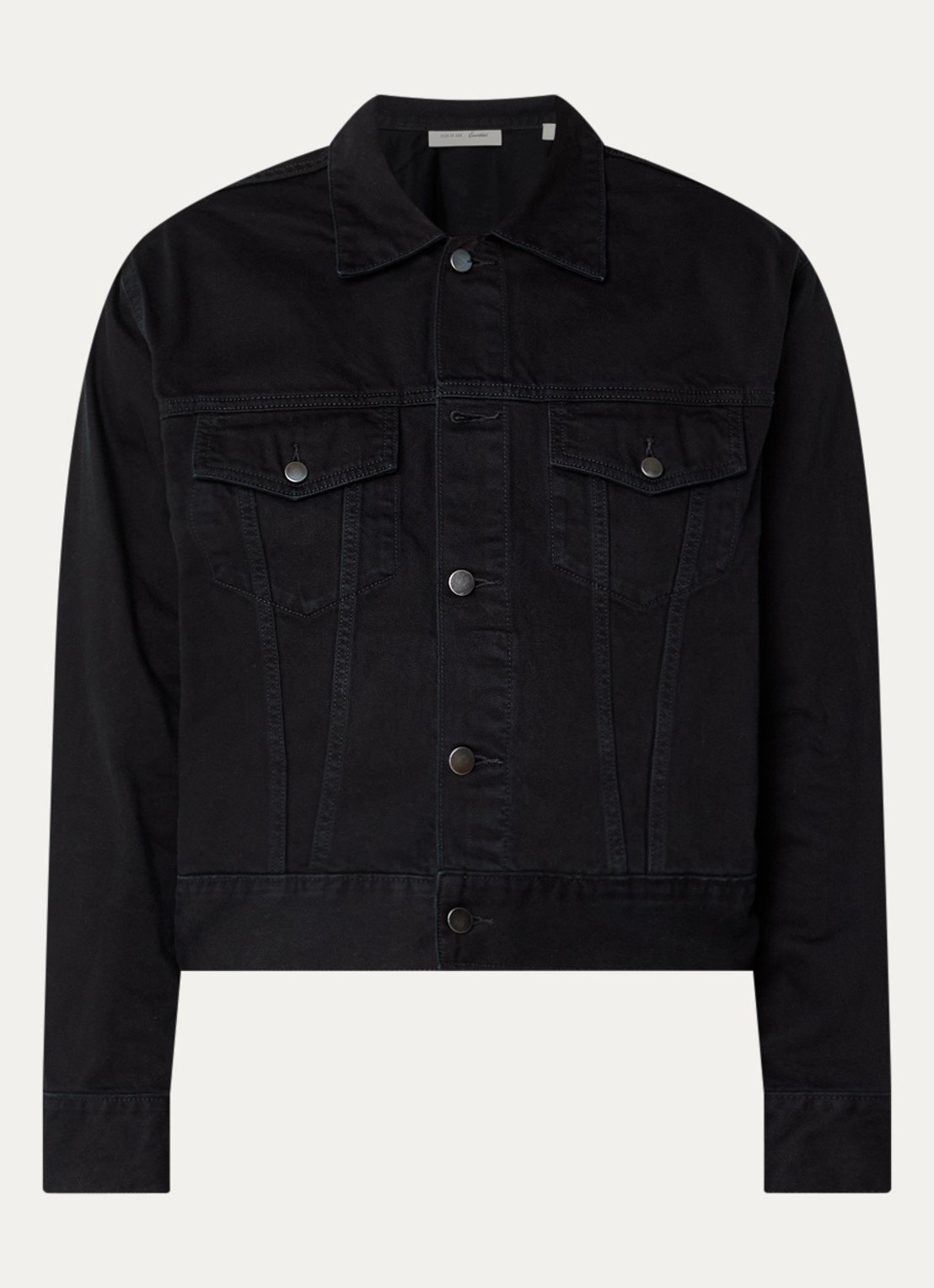 Fear of God Essentials Spijkerjas met borstzakken - voorkant zwart