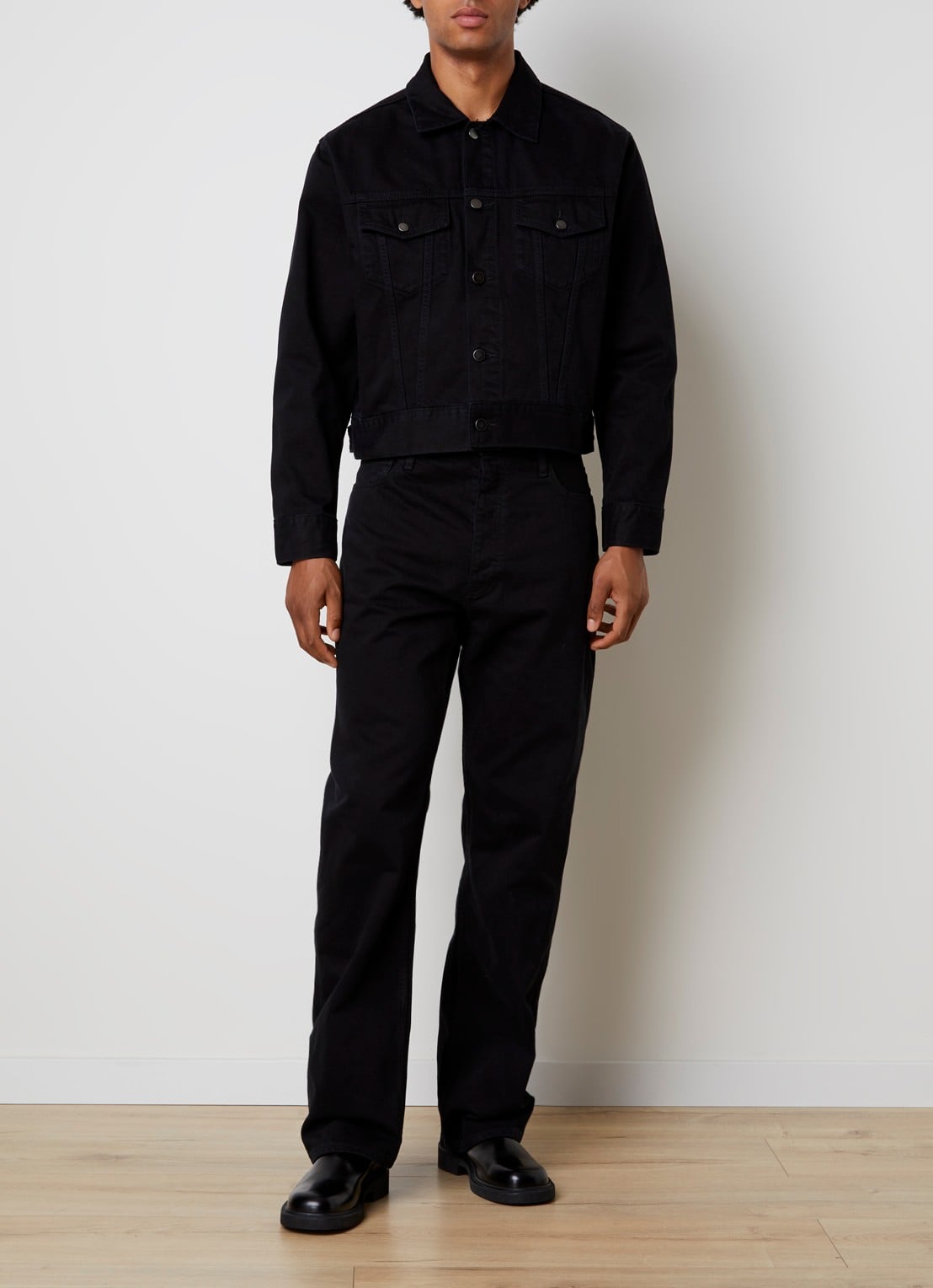 Fear of God Essentials Spijkerjas met borstzakken - voorkant 3 zwart