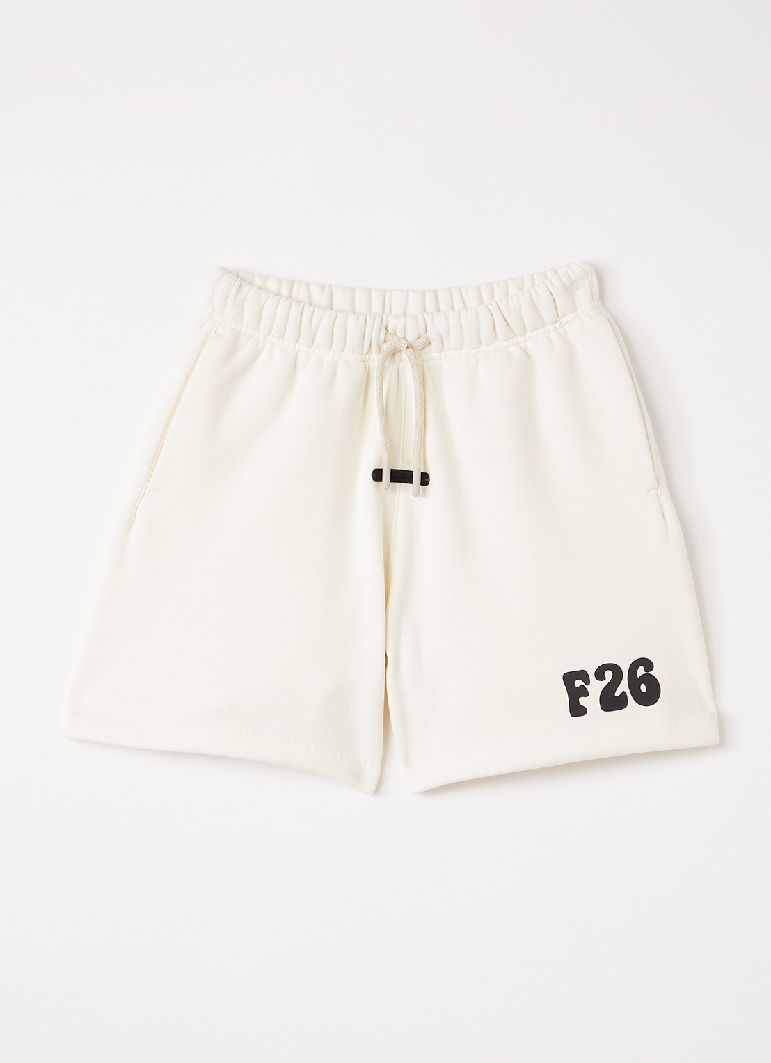 Fear of God Essentials Straight fit korte joggingbroek met logo - voorkant 5 creme