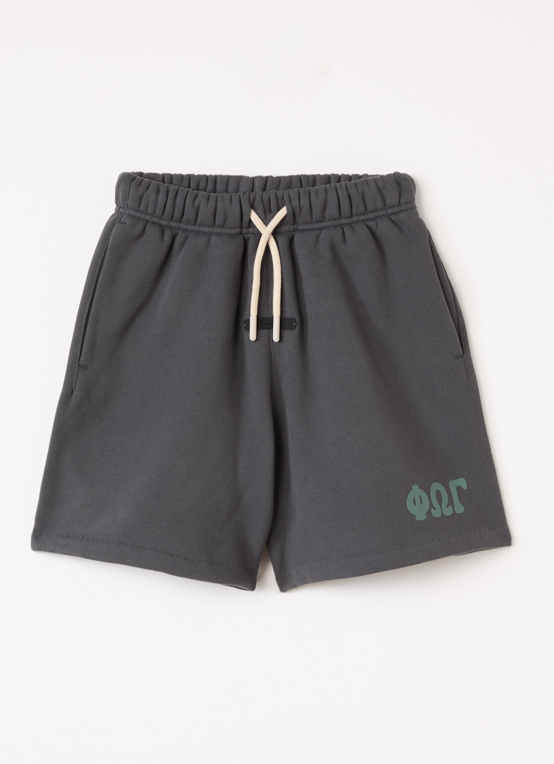 Fear of God Essentials Straight fit korte joggingbroek met logo - voorkant 2 donkergrijs