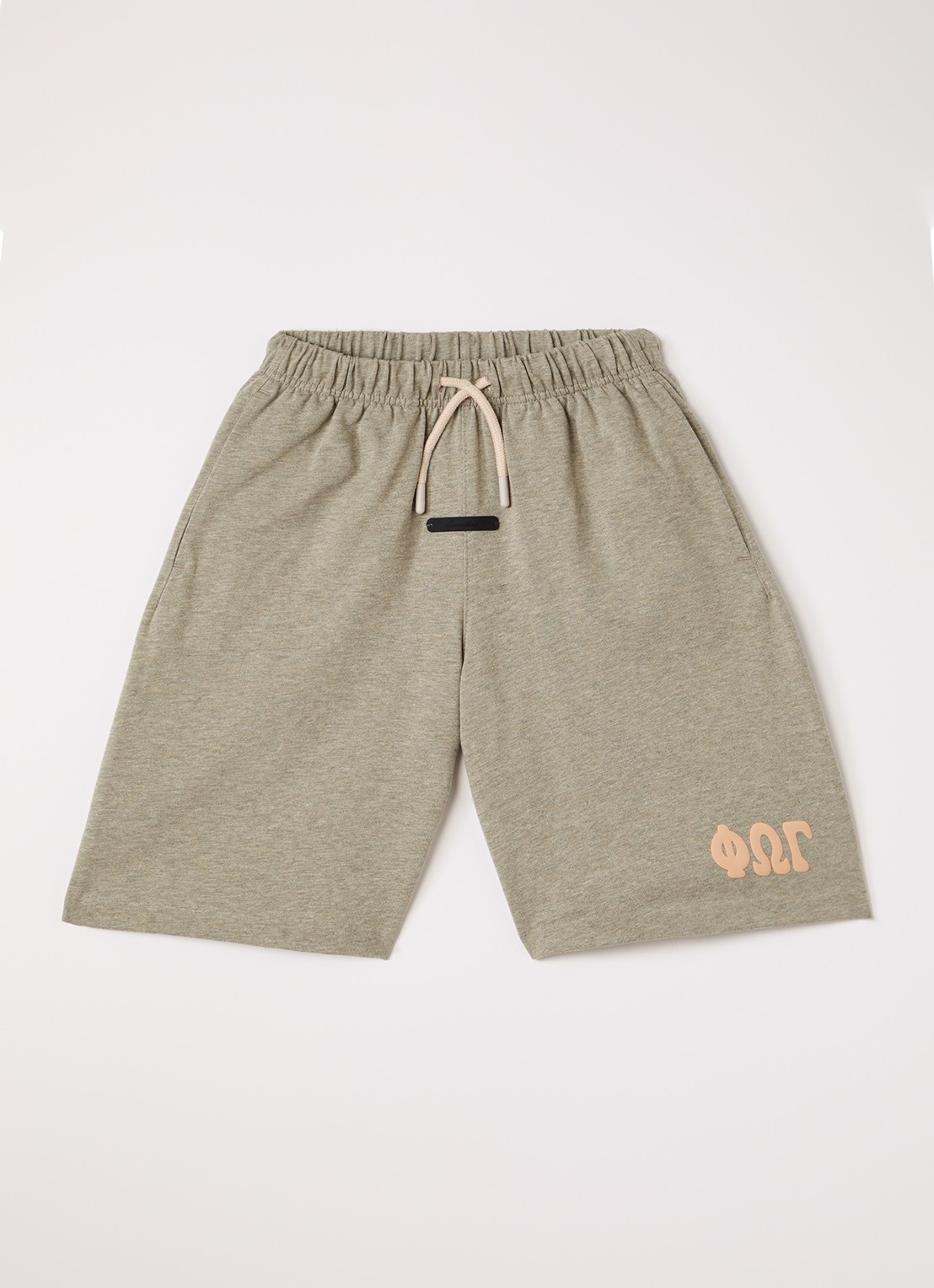 Fear of God Essentials Straight fit korte joggingbroek met logo - voorkant khaki