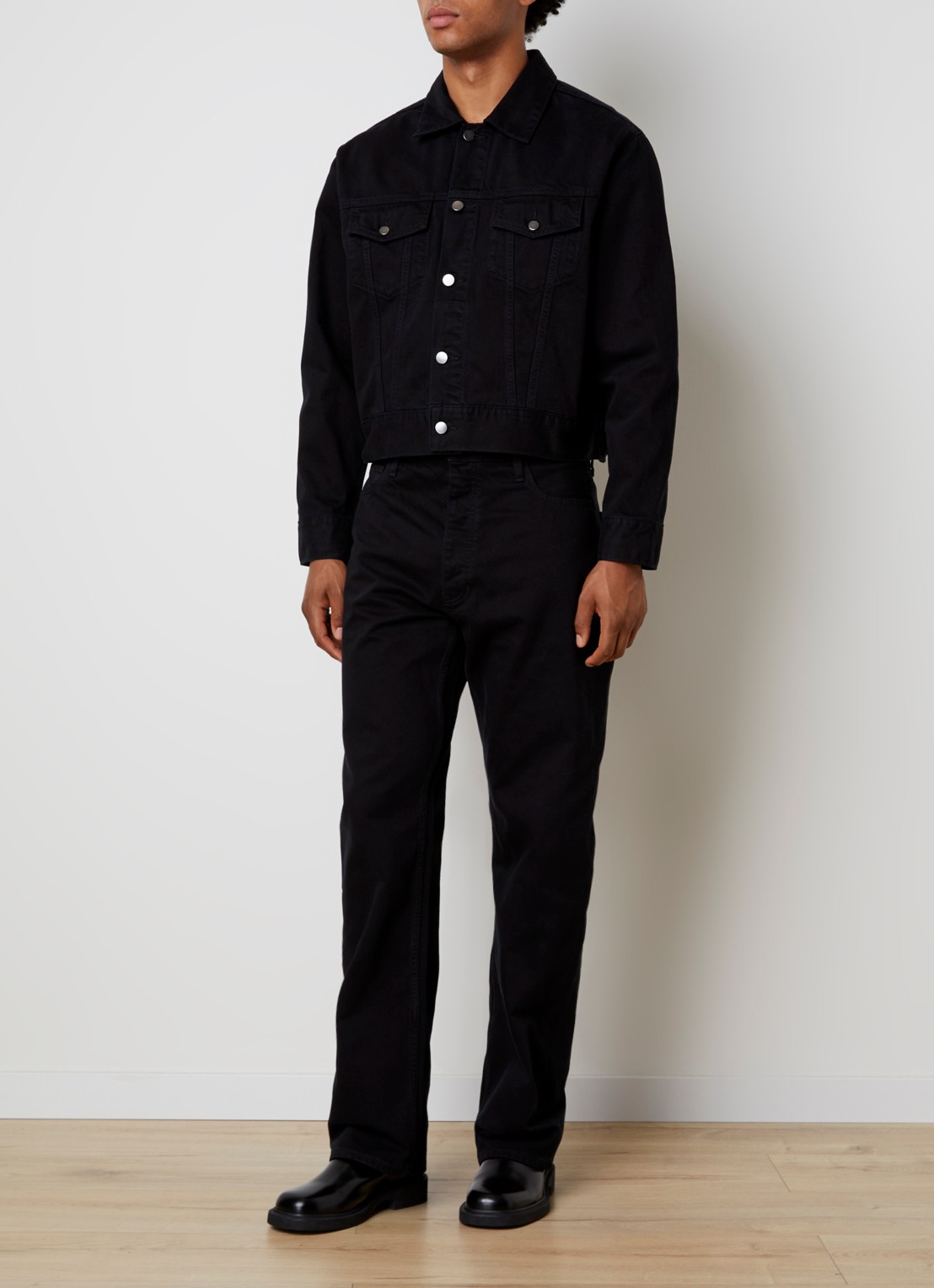 Fear of God Essentials Straight leg jeans met gekleurde wassing - voorkant 5 zwart