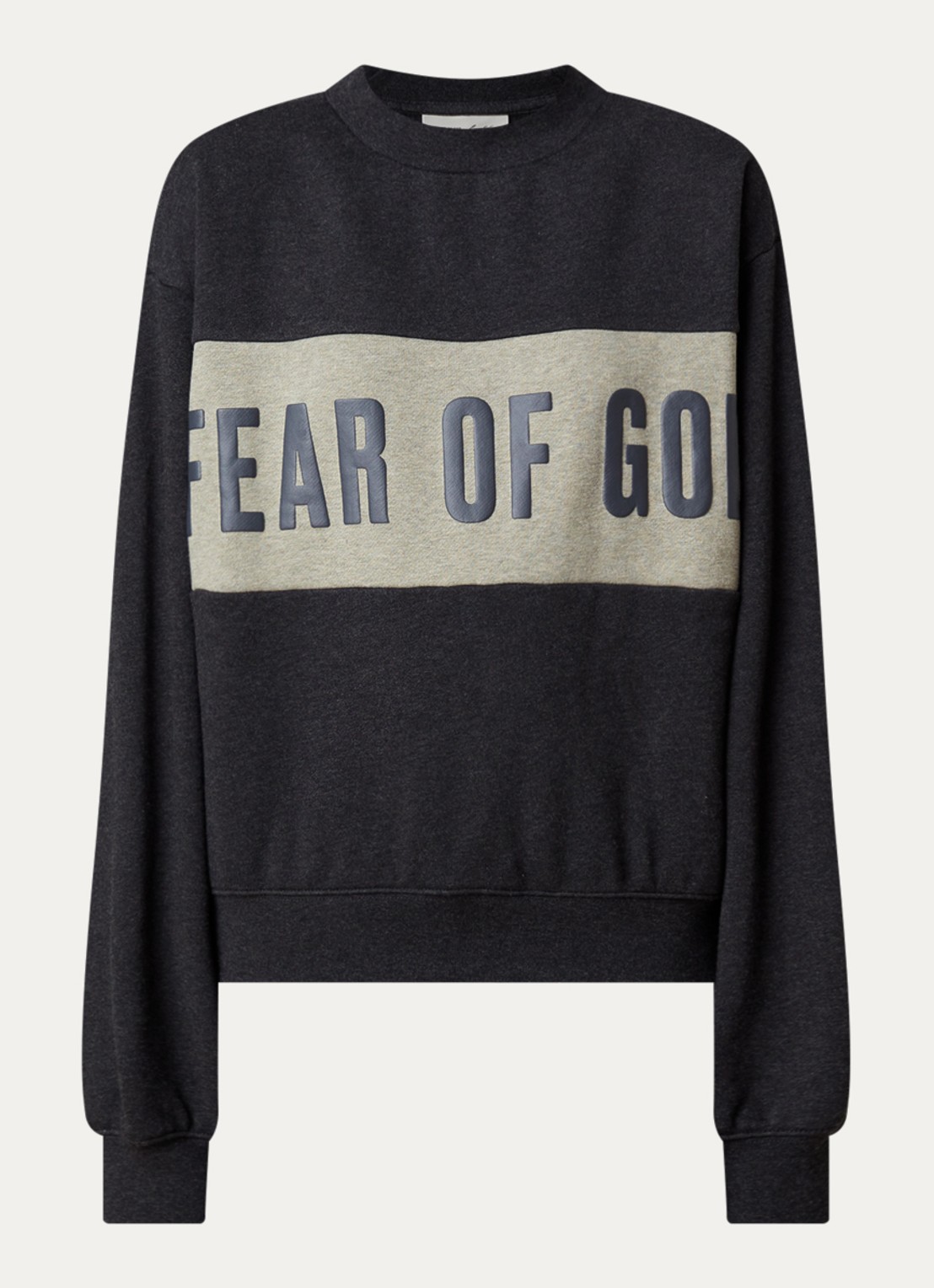 Fear of God Essentials Sweater met logo- en backprint - voorkant 4 donkergrijs