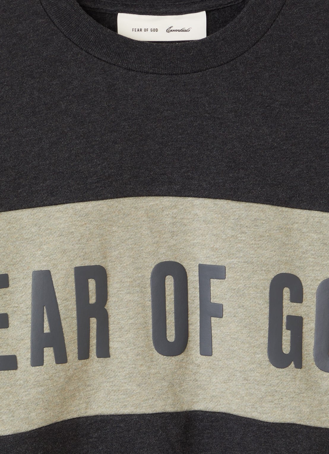 Fear of God Essentials Sweater met logoprint - detail 3 antraciet