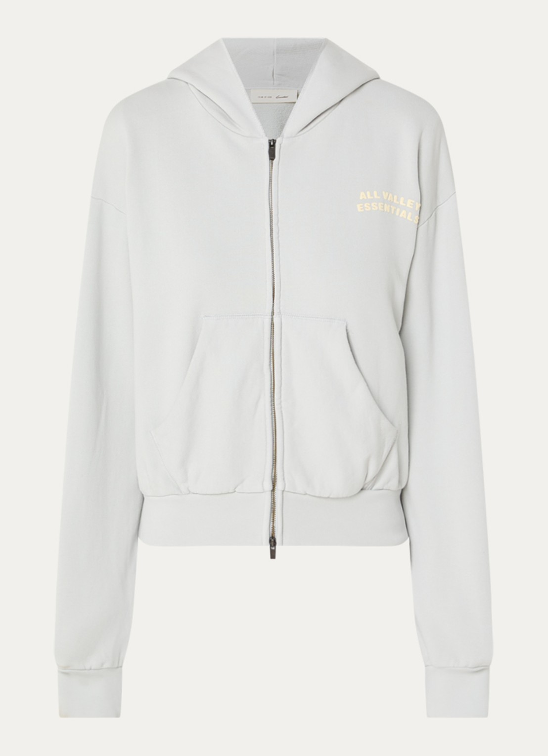 Fear of God Essentials Sweatvest met front- en backprint - voorkant 2 lichtblauw