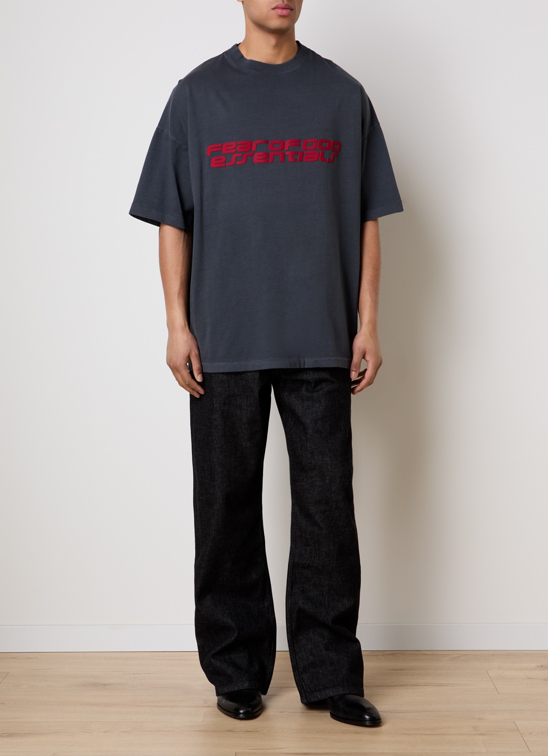 Fear of God Essentials T-shirt met front- en backprint - voorkant 3 grijs