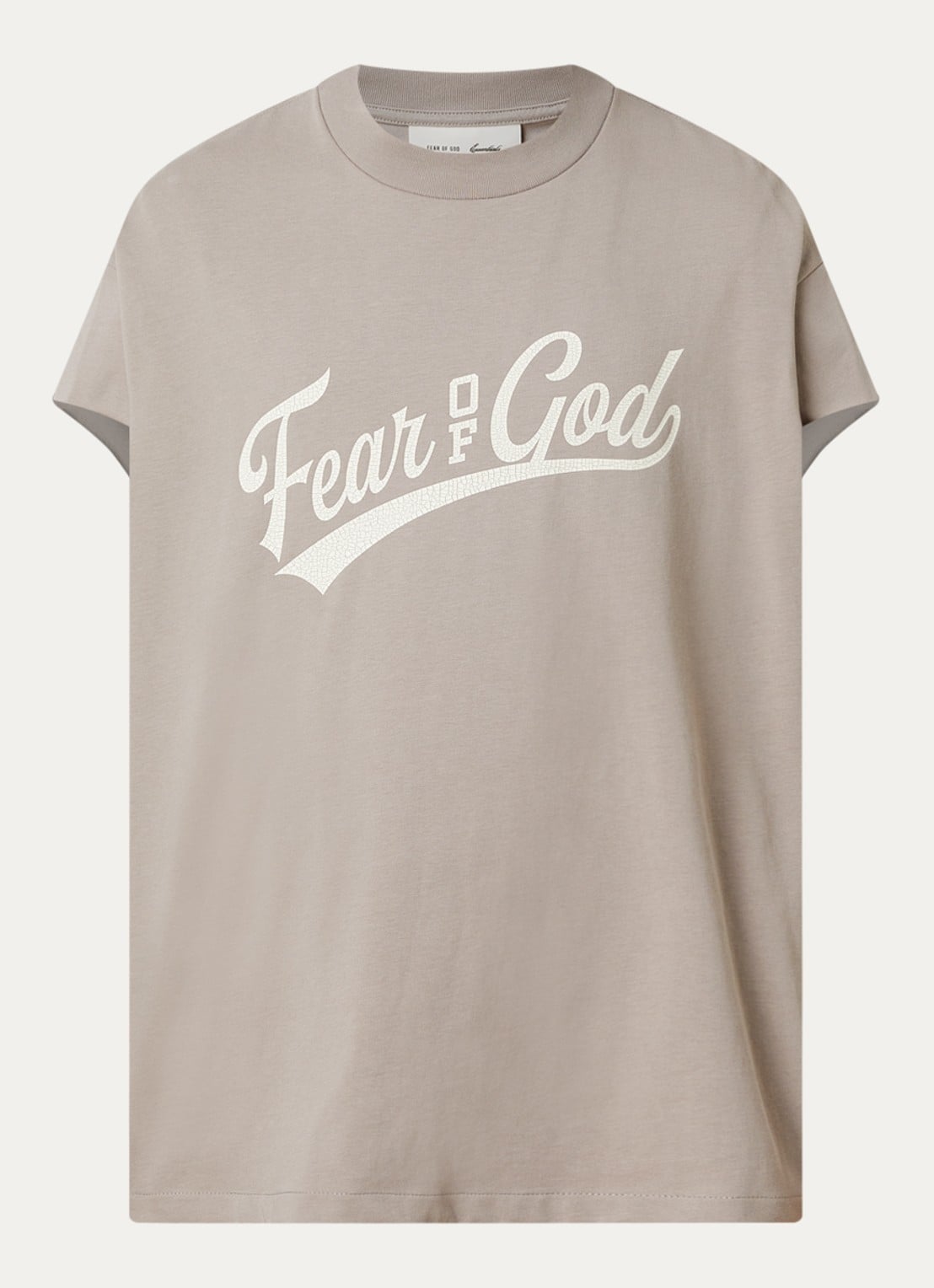 Fear of God Essentials T-shirt met front- en backprint - voorkant 4 donkerbeige