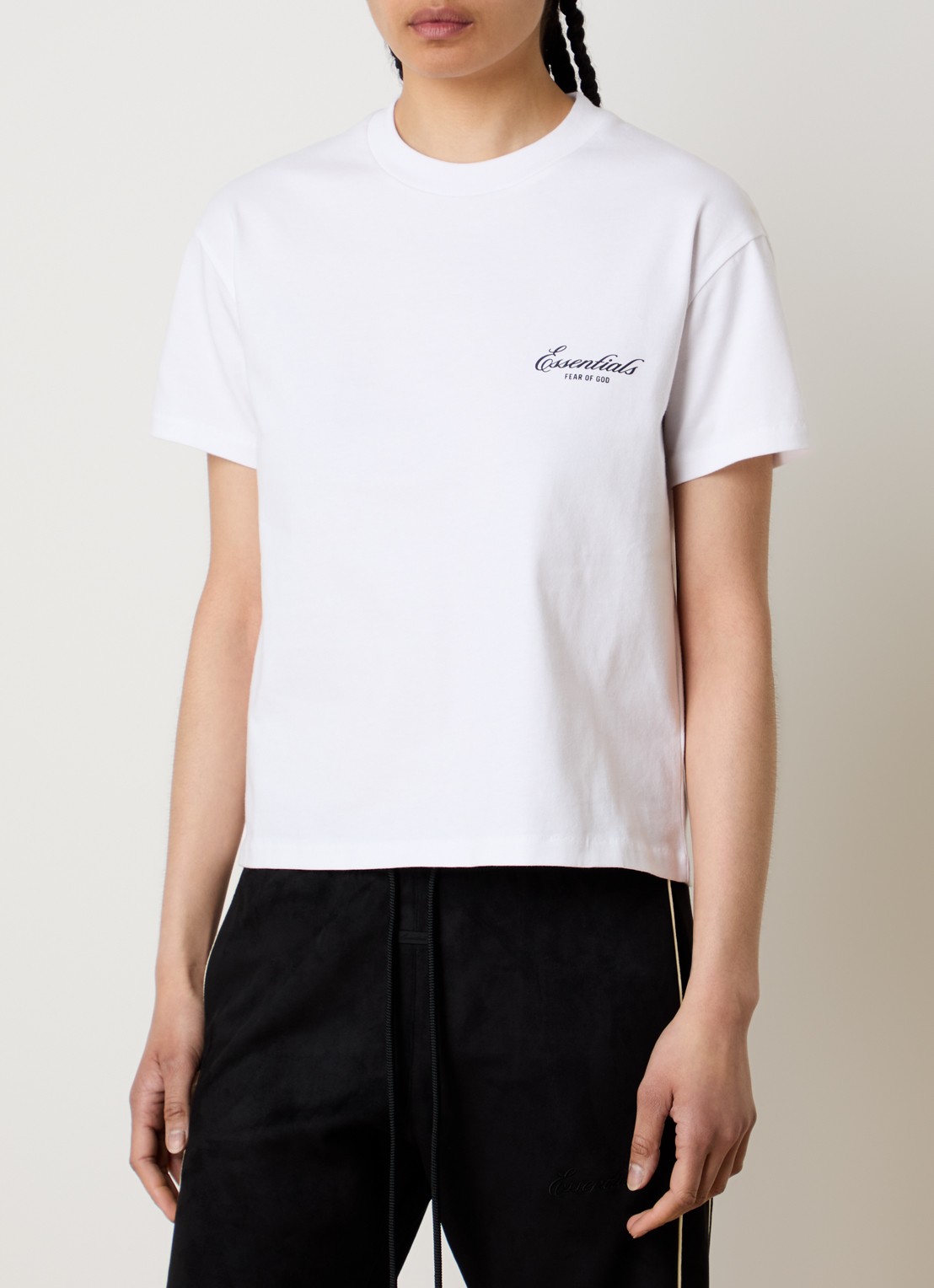 Fear of God Essentials T-shirt met logo en ronde hals - detail 4 wit