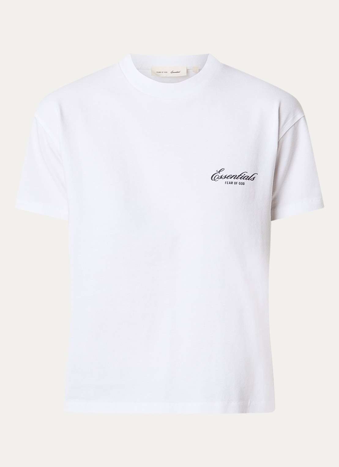 Fear of God Essentials T-shirt met logo en ronde hals - voorkant 2 wit
