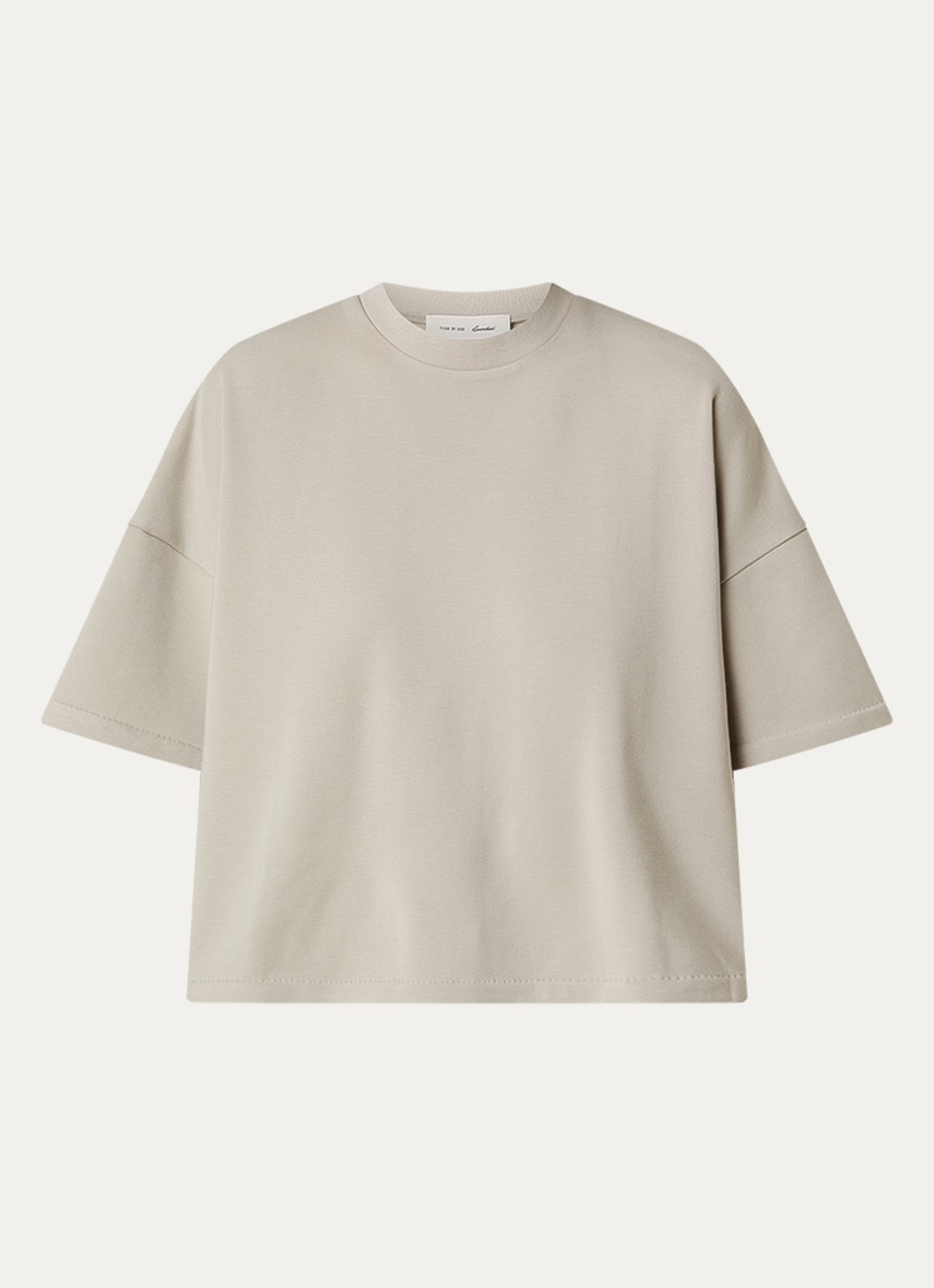 Fear of God Essentials T-shirt met logo en ronde hals - voorkant 4 beige