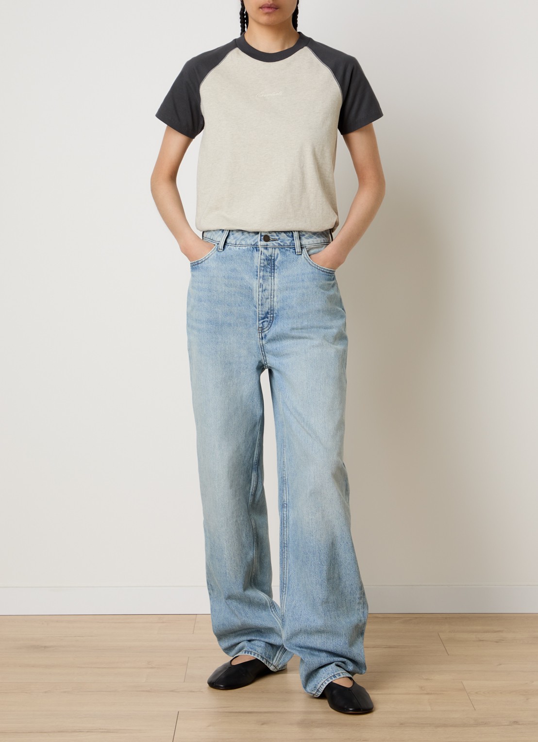 Fear of God Essentials T-shirt met logo en ronde hals - voorkant 5 antraciet
