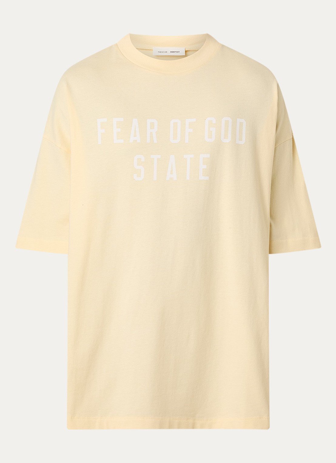 Fear of God Essentials T-shirt met logo - voorkant 3 lichtgeel