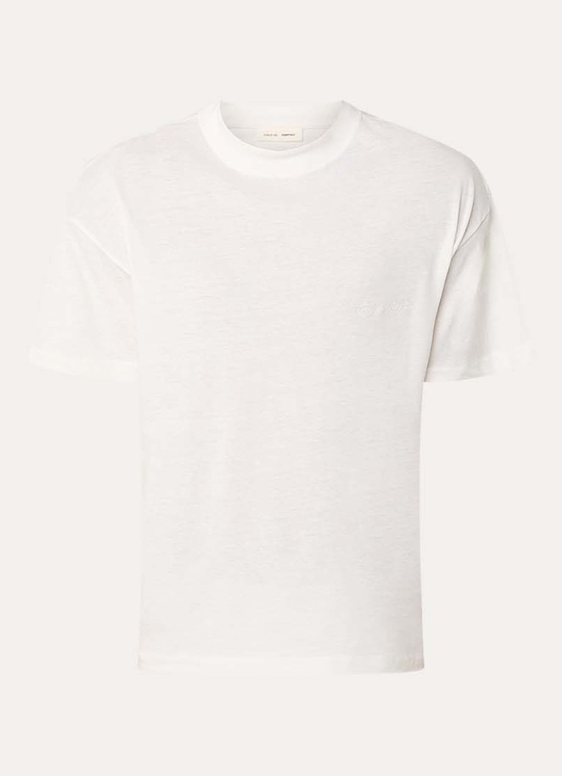 Fear of God Essentials T-shirt met logo - voorkant 2 ivoor