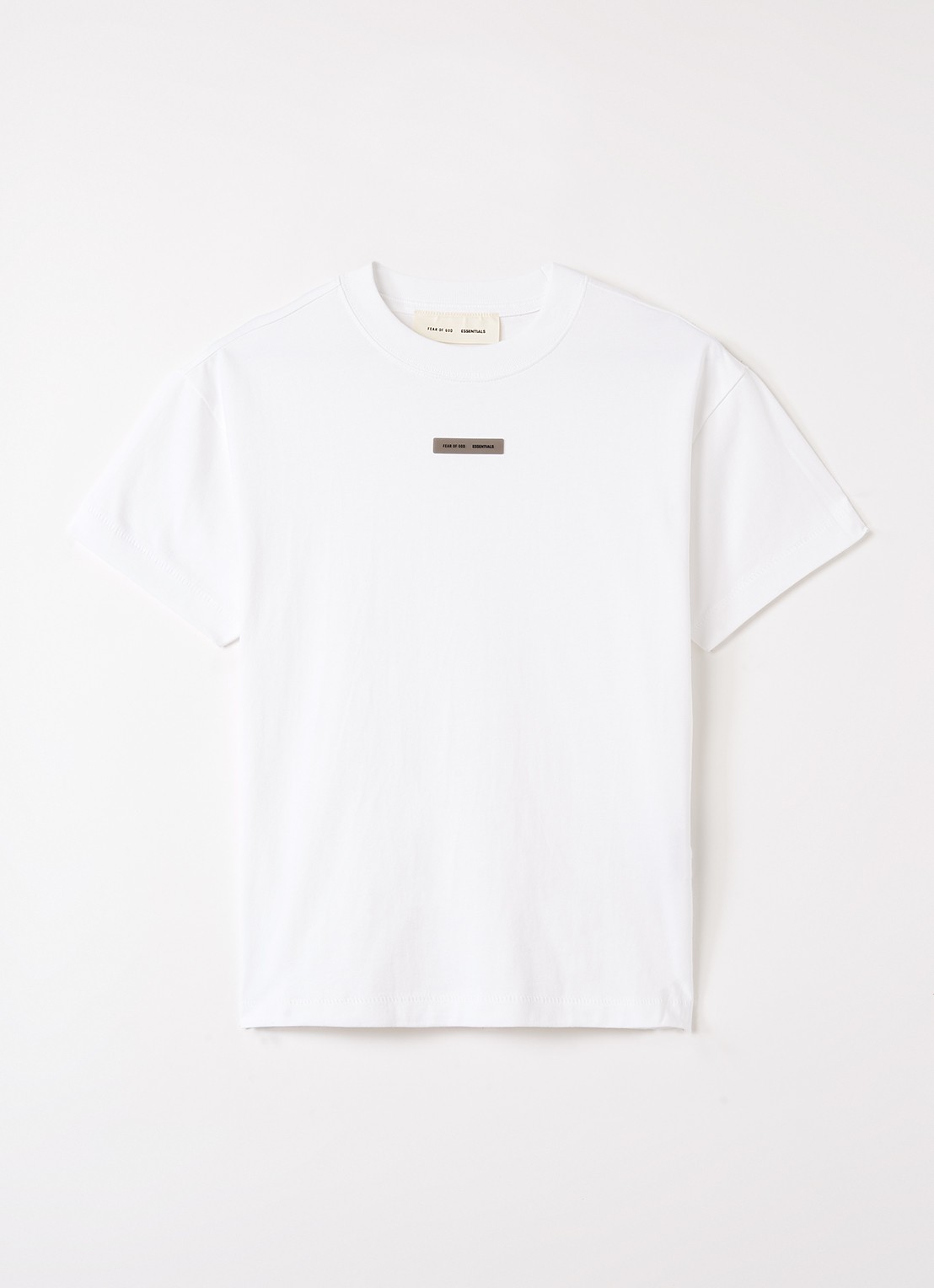 Fear of God Essentials T-shirt met logo - voorkant wit