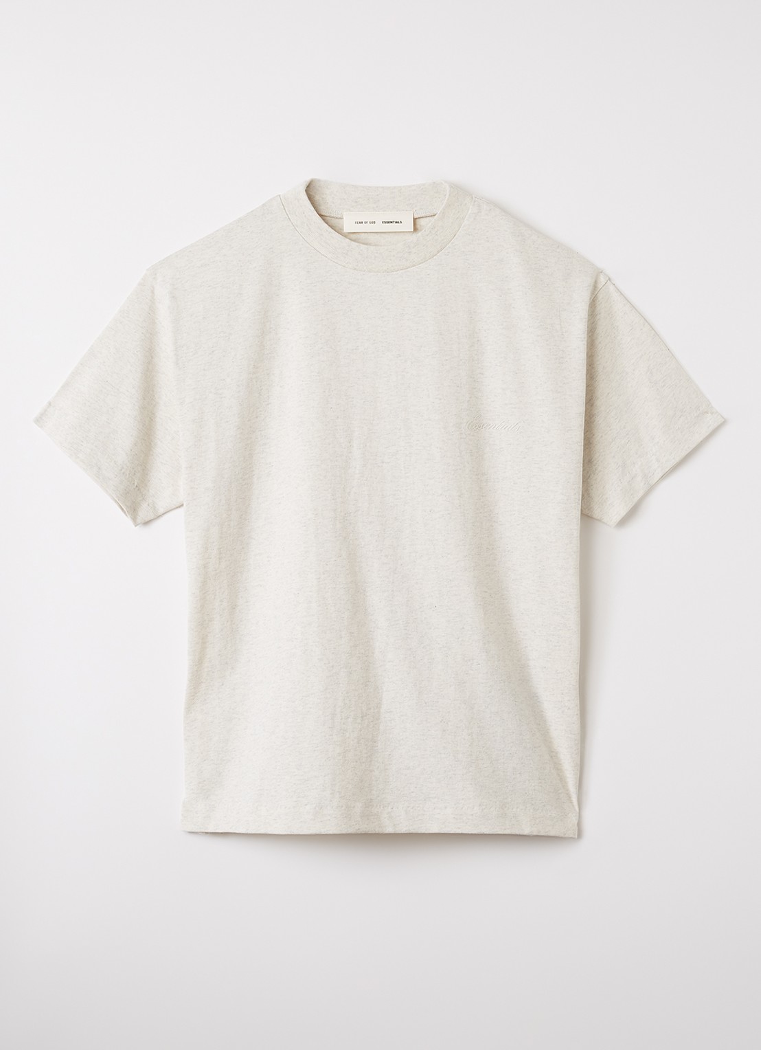 Fear of God Essentials T-shirt met logo - voorkant grijsmele