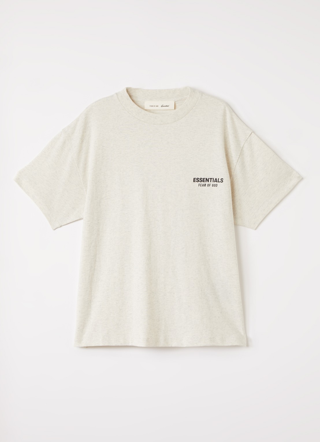 Fear of God Essentials T-shirt met logo - voorkant gebroken wit