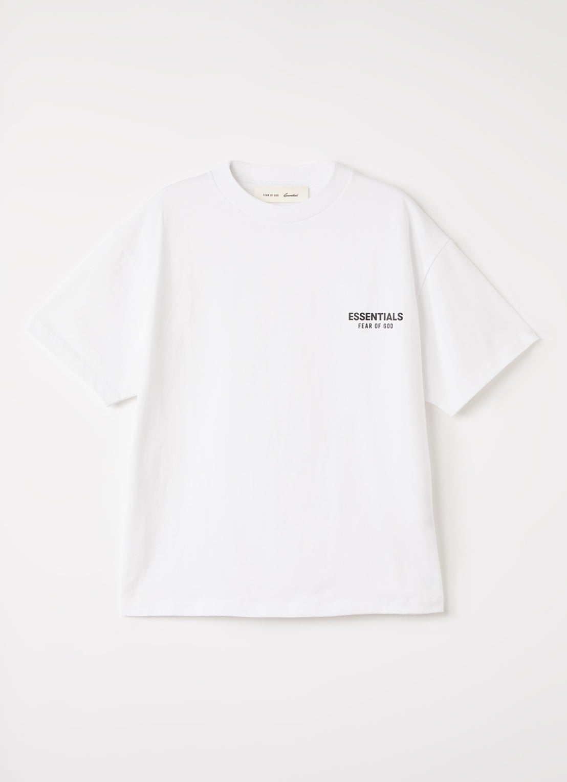Fear of God Essentials T-shirt met logo - voorkant wit