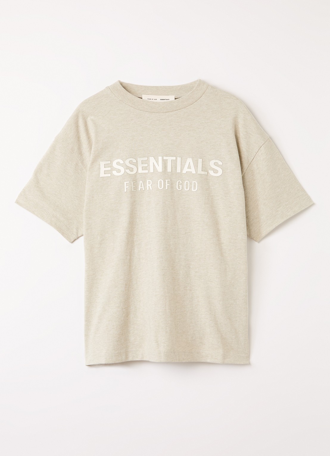 Fear of God Essentials T-shirt met logoprint - voorkant lindegroen