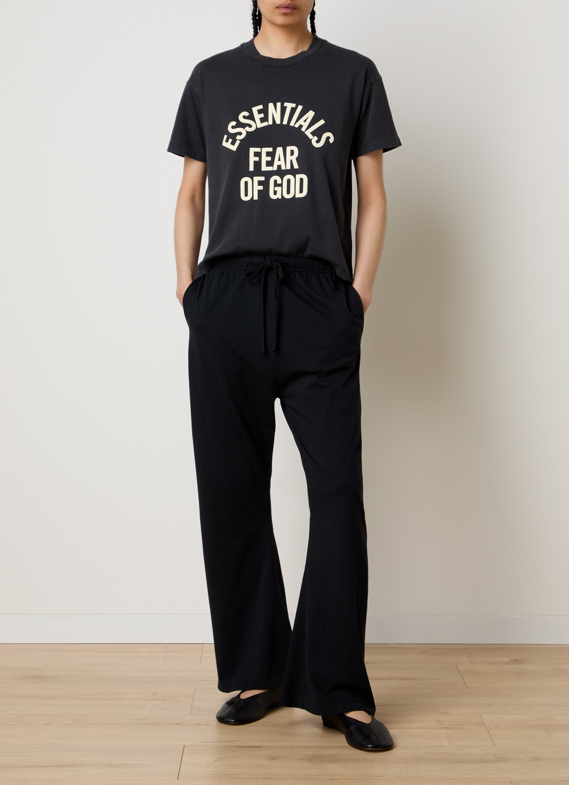 Fear of God Essentials T-shirt met logoprint - voorkant 4 antraciet