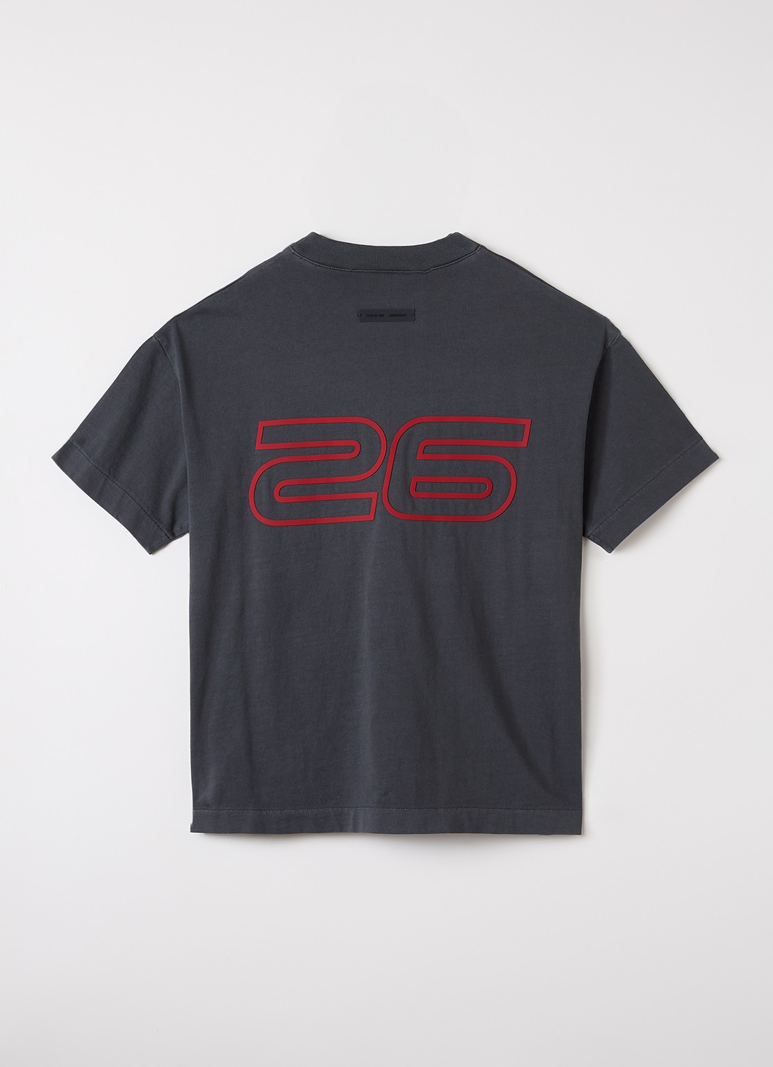 Fear of God Essentials T-shirt met met logo- en backprint - voorkant 2 donkergrijs