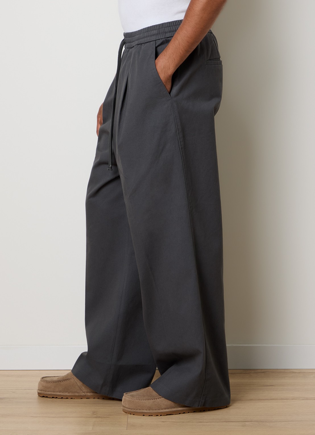 Fear of God Essentials Wide fit broek met steekzakken - detail 4 donkergrijs
