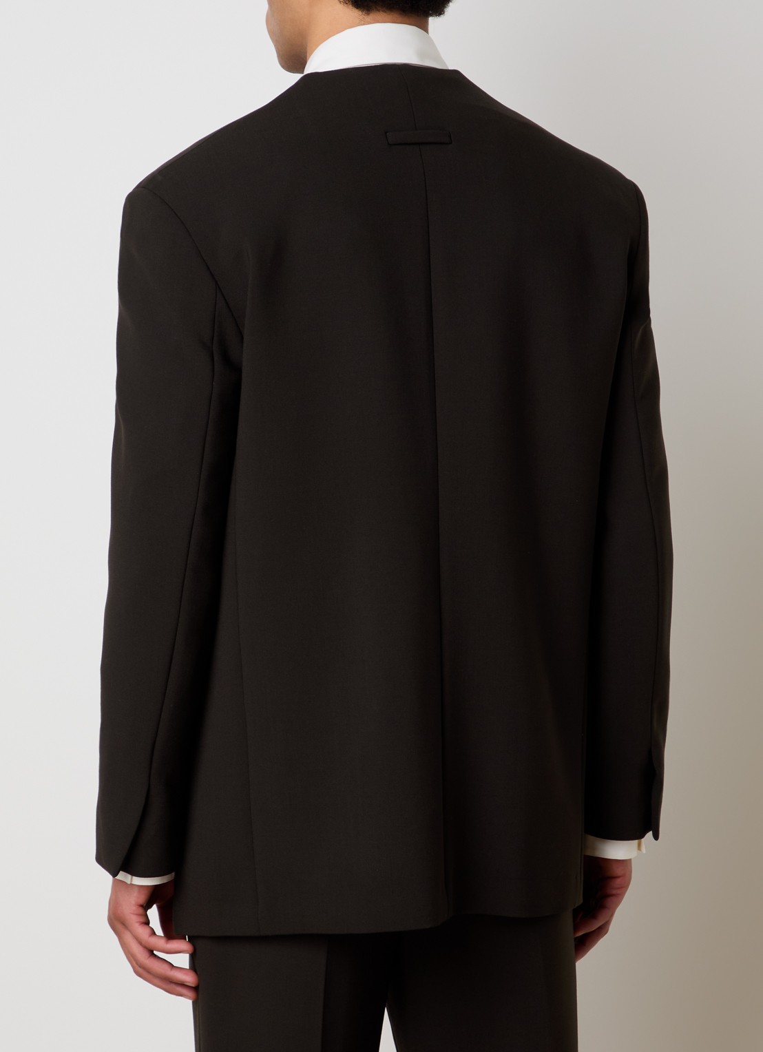 Fear of God Regular fit colbert in wolblend met steekzakken - achterkant donkerbruin