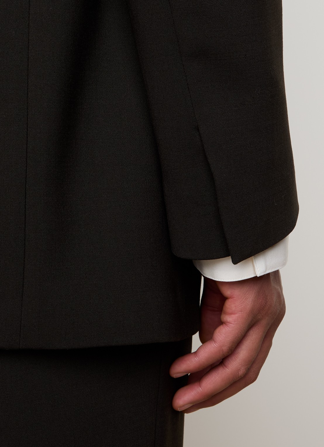 Fear of God Regular fit colbert in wolblend met steekzakken - detail 4 donkerbruin