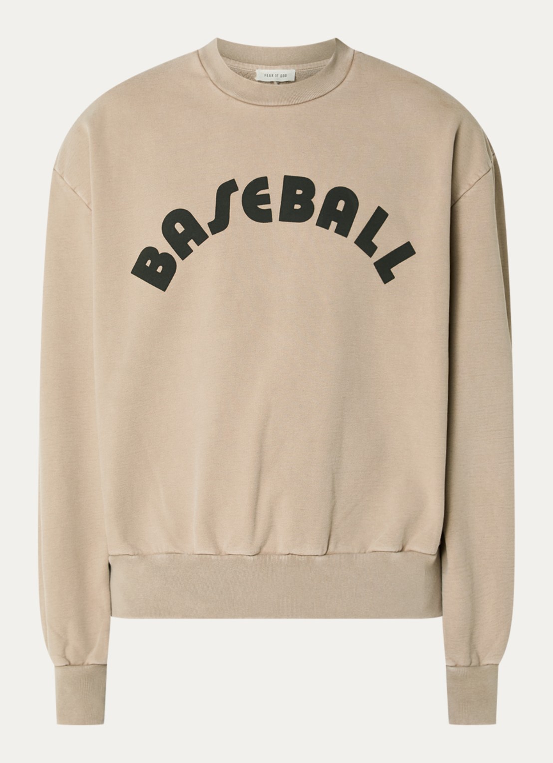 Fear of God Sweater met front- en backprint - voorkant donkerbeige