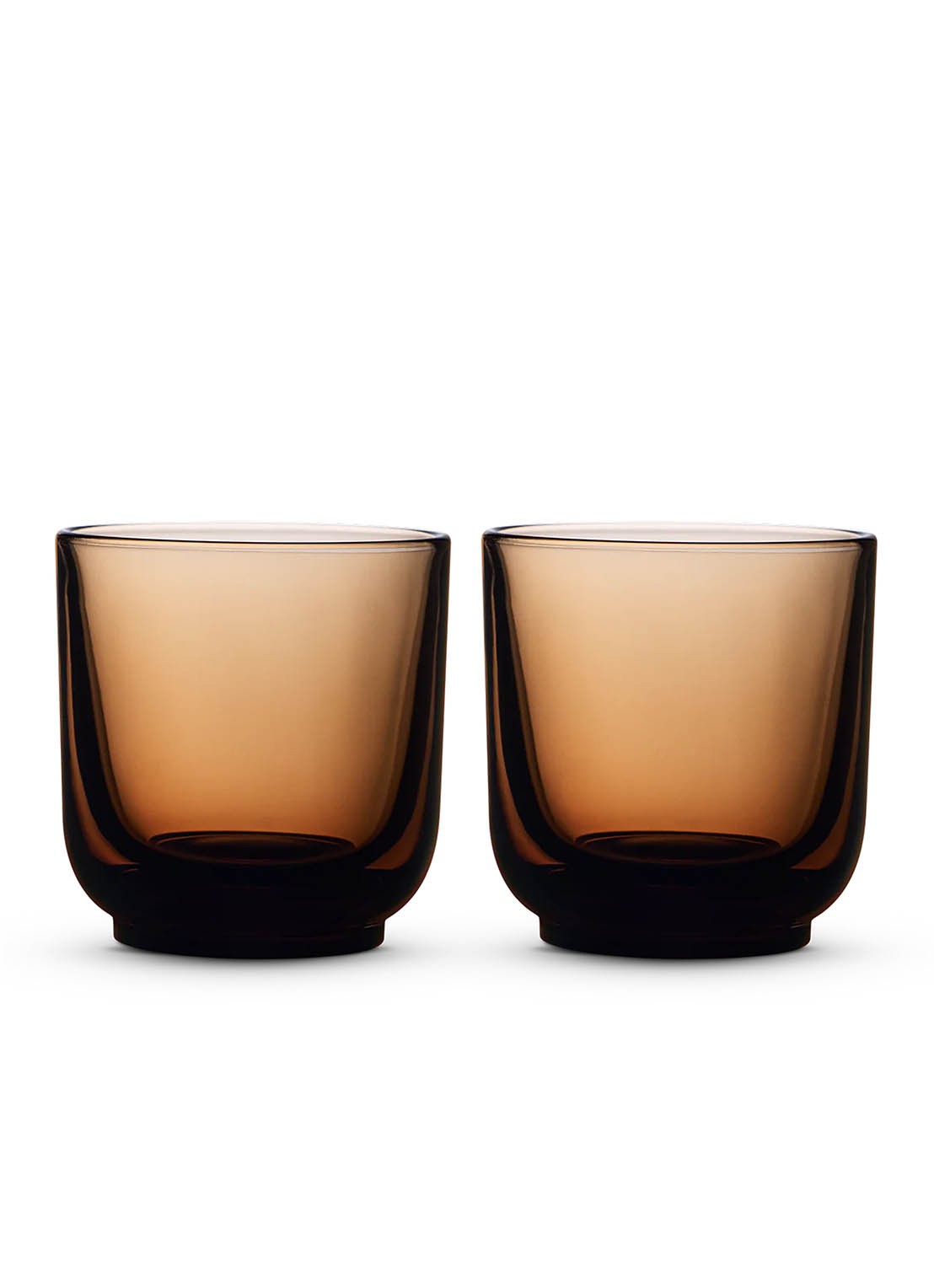 Fellow Pirch cappuccino glas set van 2 - voorkant bruin