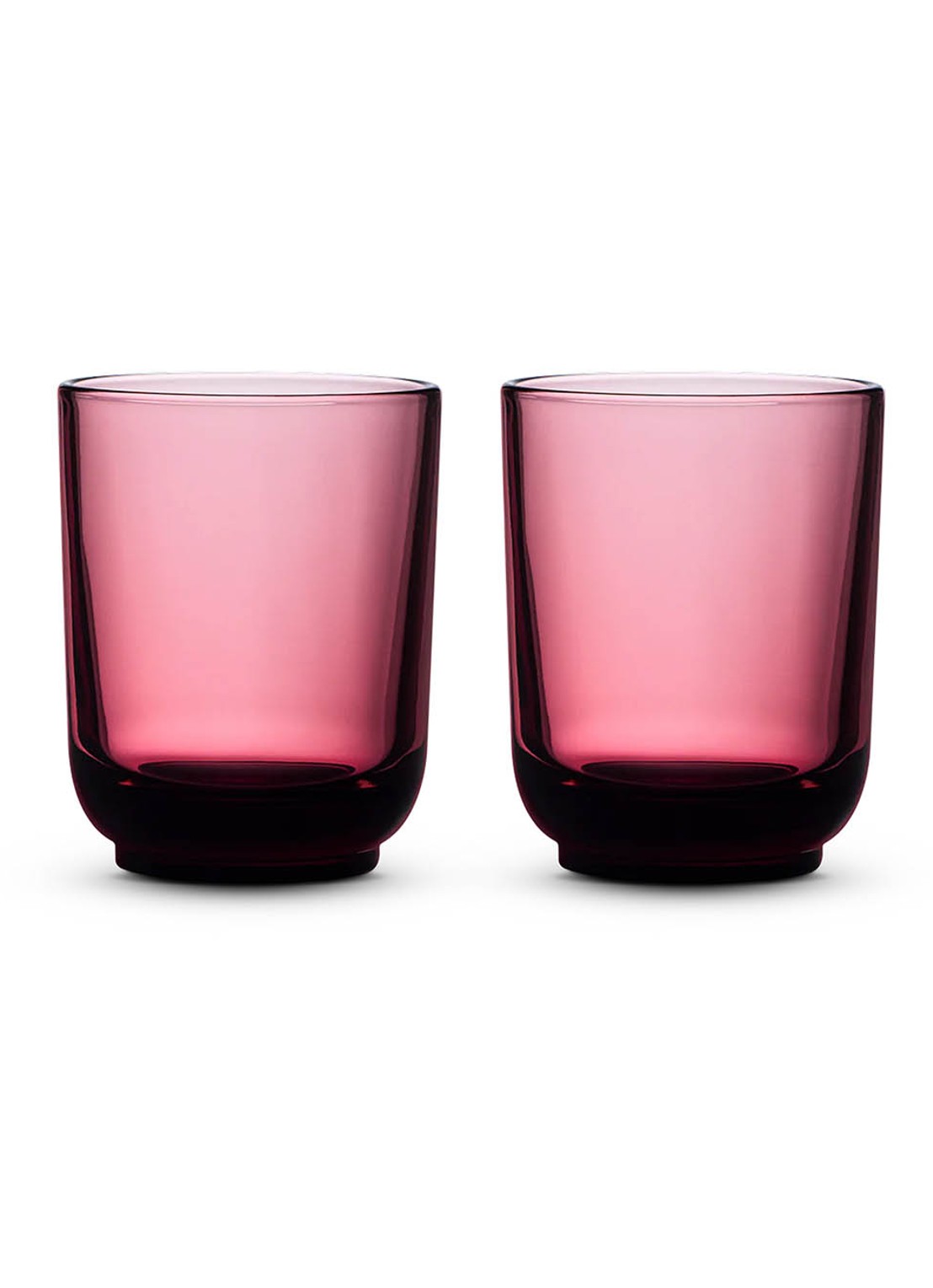 Fellow Pirch latte glas set van 2 - voorkant roze