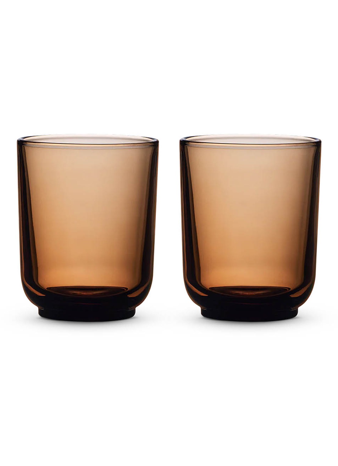 Fellow Pirch latte glas set van 2 - voorkant bruin