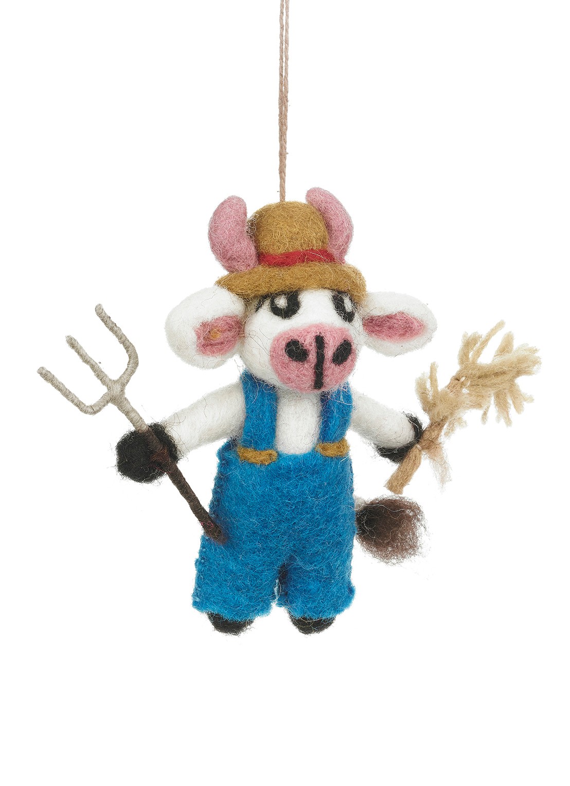 Felt So Good Angus the Cow kersthanger 12 cm - voorkant blauw